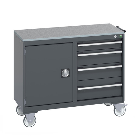 41006005 - Desserte de Maintenance CUBIO Lino - Compartiment a Porte + 4 Tiroirs - LxPxH: 1050x525x890mm - Full Gris Anthracite RAL 7016 41006005 - Desserte de Maintenance CUBIO Lino - Compartiment a Porte + 4 Tiroirs - LxPxH: 1050x525x890mm - Full Gris Anthracite RAL 7016