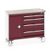 41006011 - Desserte de Maintenance CUBIO Lino - Compartiment a Porte + 4 Tiroirs - LxPxH: 1050x525x890mm - Rouge Pourpre RAL 3004 41006011 - Desserte de Maintenance CUBIO Lino - Compartiment a Porte + 4 Tiroirs - LxPxH: 1050x525x890mm - Rouge Pourpre RAL 3004