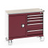 41006008 - Desserte de Maintenance CUBIO Lino - Compartiment a Porte + 5 Tiroirs - LxPxH: 1050x525x890mm - Rouge Pourpre RAL 3004 41006008 - Desserte de Maintenance CUBIO Lino - Compartiment a Porte + 5 Tiroirs - LxPxH: 1050x525x890mm - Rouge Pourpre RAL 3004