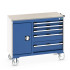 41006014 - Desserte de Maintenance CUBIO Lino - Compartiment a Porte + 5 Tiroirs - LxPxH: 1050x525x890mm - Bleu Gentiane RAL 5010 41006014 - Desserte de Maintenance CUBIO Lino - Compartiment a Porte + 5 Tiroirs - LxPxH: 1050x525x890mm - Bleu Gentiane RAL 5010