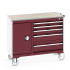 41006014 - Desserte de Maintenance CUBIO Lino - Compartiment a Porte + 5 Tiroirs - LxPxH: 1050x525x890mm - Rouge Pourpre RAL 3004 41006014 - Desserte de Maintenance CUBIO Lino - Compartiment a Porte + 5 Tiroirs - LxPxH: 1050x525x890mm - Rouge Pourpre RAL 3004
