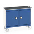 41006003 - Desserte de Maintenance CUBIO 4 Rebords - 2 Compartiments a Porte - LxPxH: 1050x525x885mm - Bleu Gentiane RAL 5010 41006003 - Desserte de Maintenance CUBIO 4 Rebords - 2 Compartiments a Porte - LxPxH: 1050x525x885mm - Bleu Gentiane RAL 5010