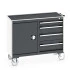 41006006 - Desserte de Maintenance CUBIO 4 Rebords - Compartiment a Porte + 4 Tiroirs - LxPxH: 1050x525x885mm - Gris Anthracite RAL 7016 41006006 - Desserte de Maintenance CUBIO 4 Rebords - Compartiment a Porte + 4 Tiroirs - LxPxH: 1050x525x885mm - Gris Anthracite RAL 7016
