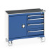 41006006 - Desserte de Maintenance CUBIO 4 Rebords - Compartiment a Porte + 4 Tiroirs - LxPxH: 1050x525x885mm - Bleu Gentiane RAL 5010 41006006 - Desserte de Maintenance CUBIO 4 Rebords - Compartiment a Porte + 4 Tiroirs - LxPxH: 1050x525x885mm - Bleu Gentiane RAL 5010