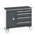 41006012 - Desserte de Maintenance CUBIO 4 Rebords - Compartiment a Porte + 4 Tiroirs - LxPxH: 1050x525x885mm - Gris Anthracite RAL 7016 41006012 - Desserte de Maintenance CUBIO 4 Rebords - Compartiment a Porte + 4 Tiroirs - LxPxH: 1050x525x885mm - Gris Anthracite RAL 7016