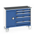 41006012 - Desserte de Maintenance CUBIO 4 Rebords - Compartiment a Porte + 4 Tiroirs - LxPxH: 1050x525x885mm - Bleu Gentiane RAL 5010 41006012 - Desserte de Maintenance CUBIO 4 Rebords - Compartiment a Porte + 4 Tiroirs - LxPxH: 1050x525x885mm - Bleu Gentiane RAL 5010