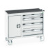 41006012 - Desserte de Maintenance CUBIO 4 Rebords - Compartiment a Porte + 4 Tiroirs - LxPxH: 1050x525x885mm - Gris Clair RAL 7035 41006012 - Desserte de Maintenance CUBIO 4 Rebords - Compartiment a Porte + 4 Tiroirs - LxPxH: 1050x525x885mm - Gris Clair RAL 7035