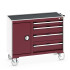41006012 - Desserte de Maintenance CUBIO 4 Rebords - Compartiment a Porte + 4 Tiroirs - LxPxH: 1050x525x885mm - Rouge Pourpre RAL 3004 41006012 - Desserte de Maintenance CUBIO 4 Rebords - Compartiment a Porte + 4 Tiroirs - LxPxH: 1050x525x885mm - Rouge Pourpre RAL 3004