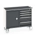 41006009 - Desserte de Maintenance CUBIO 4 Rebords - Compartiment a Porte + 5 Tiroirs - LxPxH: 1050x525x885mm - Gris Anthracite RAL 7016 41006009 - Desserte de Maintenance CUBIO 4 Rebords - Compartiment a Porte + 5 Tiroirs - LxPxH: 1050x525x885mm - Gris Anthracite RAL 7016