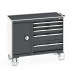 41006015 - Desserte de Maintenance CUBIO 4 Rebords - Compartiment a Porte + 5 Tiroirs - LxPxH: 1050x525x885mm - Gris Anthracite RAL 7016 41006015 - Desserte de Maintenance CUBIO 4 Rebords - Compartiment a Porte + 5 Tiroirs - LxPxH: 1050x525x885mm - Gris Anthracite RAL 7016