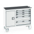 41006015 - Desserte de Maintenance CUBIO 4 Rebords - Compartiment a Porte + 5 Tiroirs - LxPxH: 1050x525x885mm - Gris Clair RAL 7035 41006015 - Desserte de Maintenance CUBIO 4 Rebords - Compartiment a Porte + 5 Tiroirs - LxPxH: 1050x525x885mm - Gris Clair RAL 7035