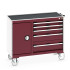 41006015 - Desserte de Maintenance CUBIO 4 Rebords - Compartiment a Porte + 5 Tiroirs - LxPxH: 1050x525x885mm - Rouge Pourpre RAL 3004 41006015 - Desserte de Maintenance CUBIO 4 Rebords - Compartiment a Porte + 5 Tiroirs - LxPxH: 1050x525x885mm - Rouge Pourpre RAL 3004