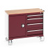 41006004 - Desserte de Maintenance CUBIO Mpx - Compartiment a Porte + 4 Tiroirs - LxPxH: 1050x525x890mm - Rouge Pourpre RAL 3004 41006004 - Desserte de Maintenance CUBIO Mpx - Compartiment a Porte + 4 Tiroirs - LxPxH: 1050x525x890mm - Rouge Pourpre RAL 3004