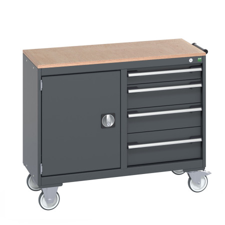 41006004 - Desserte de Maintenance CUBIO Mpx - Compartiment a Porte + 4 Tiroirs - LxPxH: 1050x525x890mm - Full Gris Anthracite RAL 7016 41006004 - Desserte de Maintenance CUBIO Mpx - Compartiment a Porte + 4 Tiroirs - LxPxH: 1050x525x890mm - Full Gris Anthracite RAL 7016
