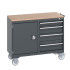 41006004 - Desserte de Maintenance CUBIO Mpx - Compartiment a Porte + 4 Tiroirs - LxPxH: 1050x525x890mm - Full Gris Anthracite RAL 7016 41006004 - Desserte de Maintenance CUBIO Mpx - Compartiment a Porte + 4 Tiroirs - LxPxH: 1050x525x890mm - Full Gris Anthracite RAL 7016