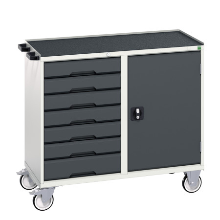16927128 - VERSO Desserte Maintenance - 7 tiroirs, porte et dessus 3 rebords - LxPxH: 1050x600x965mm - Gris Anthracite RAL 7016 16927128 - VERSO Desserte Maintenance - 7 tiroirs, porte et dessus 3 rebords - LxPxH: 1050x600x965mm - Gris Anthracite RAL 7016