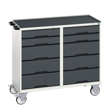 16927102 - VERSO Desserte Maintenance - Avec 10 tiroirs et dessus 3 rebords - LxPxH: 1050x600x965mm - Gris Anthracite RAL 7016 16927102 - VERSO Desserte Maintenance - Avec 10 tiroirs et dessus 3 rebords - LxPxH: 1050x600x965mm - Gris Anthracite RAL 7016