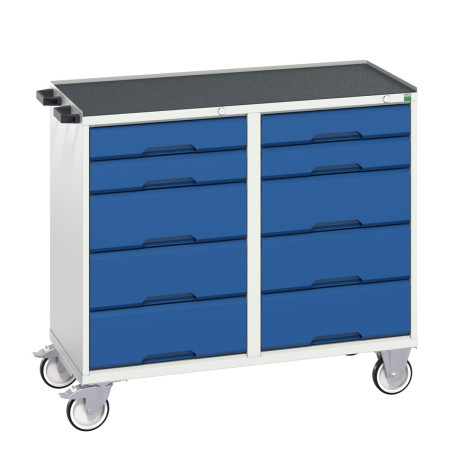 16927102 - VERSO Desserte Maintenance - Avec 10 tiroirs et dessus 3 rebords - LxPxH: 1050x600x965mm - Bleu Gentiane RAL 5010 16927102 - VERSO Desserte Maintenance - Avec 10 tiroirs et dessus 3 rebords - LxPxH: 1050x600x965mm - Bleu Gentiane RAL 5010