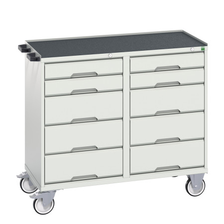 16927102 - VERSO Desserte Maintenance - Avec 10 tiroirs et dessus 3 rebords - LxPxH: 1050x600x965mm - Gris Clair RAL 7035 16927102 - VERSO Desserte Maintenance - Avec 10 tiroirs et dessus 3 rebords - LxPxH: 1050x600x965mm - Gris Clair RAL 7035