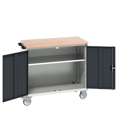 16927063 - VERSO Desserte Maintenance - Avec 1 tablette, portes et dessus mpx - LxPxH: 1050x550x980mm - Gris Anthracite RAL 7016 16927063 - VERSO Desserte Maintenance - Avec 1 tablette, portes et dessus mpx - LxPxH: 1050x550x980mm - Gris Anthracite RAL 7016