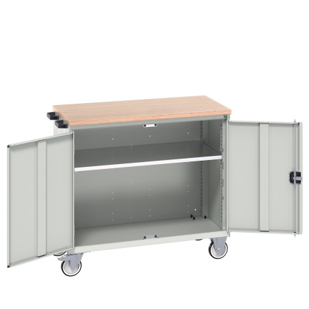 16927063 - VERSO Desserte Maintenance - Avec 1 tablette, portes et dessus mpx - LxPxH: 1050x550x980mm - Gris Clair RAL 7035 16927063 - VERSO Desserte Maintenance - Avec 1 tablette, portes et dessus mpx - LxPxH: 1050x550x980mm - Gris Clair RAL 7035