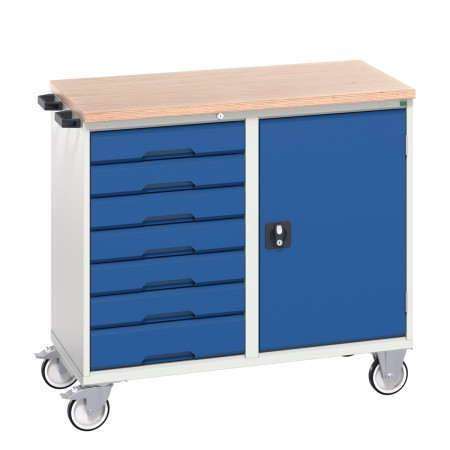 16927127 - VERSO Desserte Maintenance - Avec 7 tiroirs, porte et dessus mpx - LxPxH: 1050x600x980mm - Bleu Gentiane RAL 5010 16927127 - VERSO Desserte Maintenance - Avec 7 tiroirs, porte et dessus mpx - LxPxH: 1050x600x980mm - Bleu Gentiane RAL 5010