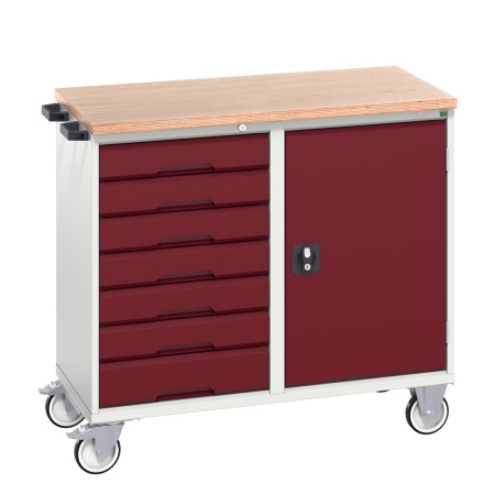 16927127 - VERSO Desserte Maintenance - Avec 7 tiroirs, porte et dessus mpx - LxPxH: 1050x600x980mm - Rouge Pourpre RAL 3004 16927127 - VERSO Desserte Maintenance - Avec 7 tiroirs, porte et dessus mpx - LxPxH: 1050x600x980mm - Rouge Pourpre RAL 3004