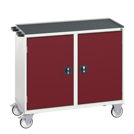 16927142 - VERSO Desserte Maintenance - Avec double porte et dessus 3 rebords - LxPxH: 1050x600x965mm - Rouge Pourpre RAL 3004 16927142 - VERSO Desserte Maintenance - Avec double porte et dessus 3 rebords - LxPxH: 1050x600x965mm - Rouge Pourpre RAL 3004
