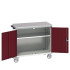 16927062 - VERSO Desserte Maintenance - Avec 1 tablette, portes et dessus lino - LxPxH: 1050x550x980mm - Rouge Pourpre RAL 3004 16927062 - VERSO Desserte Maintenance - Avec 1 tablette, portes et dessus lino - LxPxH: 1050x550x980mm - Rouge Pourpre RAL 3004