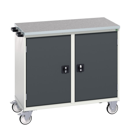 16927140 - VERSO Desserte Maintenance - Avec double porte et dessus lino - LxPxH: 1050x600x980mm - Gris Anthracite RAL 7016 16927140 - VERSO Desserte Maintenance - Avec double porte et dessus lino - LxPxH: 1050x600x980mm - Gris Anthracite RAL 7016