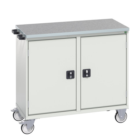 16927140 - VERSO Desserte Maintenance - Avec double porte et dessus lino - LxPxH: 1050x600x980mm - Gris Clair RAL 7035 16927140 - VERSO Desserte Maintenance - Avec double porte et dessus lino - LxPxH: 1050x600x980mm - Gris Clair RAL 7035