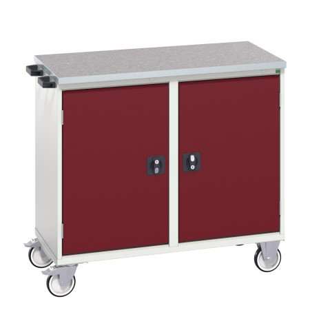 16927140 - VERSO Desserte Maintenance - Avec double porte et dessus lino - LxPxH: 1050x600x980mm - Rouge Pourpre RAL 3004 16927140 - VERSO Desserte Maintenance - Avec double porte et dessus lino - LxPxH: 1050x600x980mm - Rouge Pourpre RAL 3004