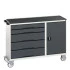 16927152 - VERSO Desserte Maintenance - 5 tiroirs, porte et dessus 3 rebords - LxPxH: 1300x550x965mm - Gris Anthracite RAL 7016 16927152 - VERSO Desserte Maintenance - 5 tiroirs, porte et dessus 3 rebords - LxPxH: 1300x550x965mm - Gris Anthracite RAL 7016
