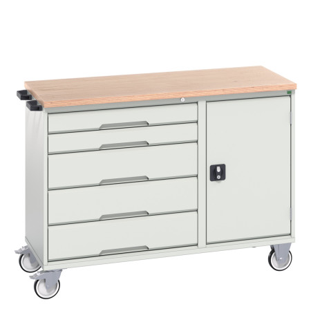 16927151 - VERSO Desserte Maintenance - 5 tiroirs, porte et dessus mpx - LxPxH: 1300x600x980mm - Gris Clair RAL 7035 16927151 - VERSO Desserte Maintenance - 5 tiroirs, porte et dessus mpx - LxPxH: 1300x600x980mm - Gris Clair RAL 7035