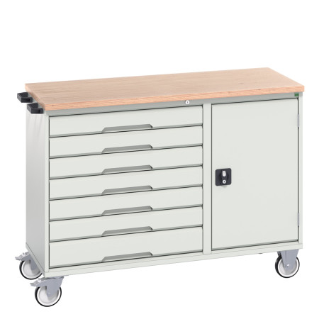 16927157 - VERSO Desserte Maintenance - 7 tiroirs, porte et dessus mpx - LxPxH: 1300x600x980mm - Gris Clair RAL 7035 16927157 - VERSO Desserte Maintenance - 7 tiroirs, porte et dessus mpx - LxPxH: 1300x600x980mm - Gris Clair RAL 7035