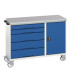 16927150 - VERSO Desserte Maintenance - 5 tiroirs, porte et dessus lino - LxPxH: 1300x600x980mm - Bleu Gentiane RAL 5010 16927150 - VERSO Desserte Maintenance - 5 tiroirs, porte et dessus lino - LxPxH: 1300x600x980mm - Bleu Gentiane RAL 5010