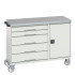 16927150 - VERSO Desserte Maintenance - 5 tiroirs, porte et dessus lino - LxPxH: 1300x600x980mm - Gris Clair RAL 7035 16927150 - VERSO Desserte Maintenance - 5 tiroirs, porte et dessus lino - LxPxH: 1300x600x980mm - Gris Clair RAL 7035