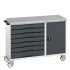 16927156 - VERSO Desserte Maintenance - 7 tiroirs, porte et dessus lino - LxPxH: 1300x600x980mm - Gris Anthracite RAL 7016 16927156 - VERSO Desserte Maintenance - 7 tiroirs, porte et dessus lino - LxPxH: 1300x600x980mm - Gris Anthracite RAL 7016