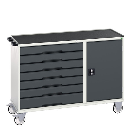 16927158 - VERSO Desserte Maintenance - 7 tiroirs, porte et dessus 3 rebords - LxPxH: 1300x550x965mm - Gris Anthracite RAL 7016 16927158 - VERSO Desserte Maintenance - 7 tiroirs, porte et dessus 3 rebords - LxPxH: 1300x550x965mm - Gris Anthracite RAL 7016