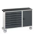 16927158 - VERSO Desserte Maintenance - 7 tiroirs, porte et dessus 3 rebords - LxPxH: 1300x550x965mm - Gris Anthracite RAL 7016 16927158 - VERSO Desserte Maintenance - 7 tiroirs, porte et dessus 3 rebords - LxPxH: 1300x550x965mm - Gris Anthracite RAL 7016