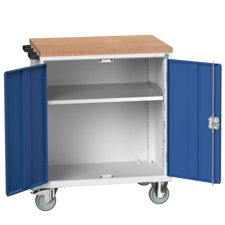 16927013 - Desserte Maintenance VERSO - Avec 1 Tablette, Portes et Dessus Mpx - LxPxH: 800x550x980mm - Bleu Gentiane RAL 5010 16927013 - Desserte Maintenance VERSO - Avec 1 Tablette, Portes et Dessus Mpx - LxPxH: 800x550x980mm - Bleu Gentiane RAL 5010