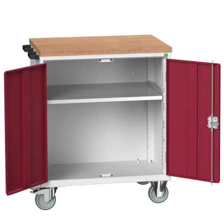 16927013 - Desserte Maintenance VERSO - Avec 1 Tablette, Portes et Dessus Mpx - LxPxH: 800x550x980mm - Rouge Pourpre RAL 3004 16927013 - Desserte Maintenance VERSO - Avec 1 Tablette, Portes et Dessus Mpx - LxPxH: 800x550x980mm - Rouge Pourpre RAL 3004