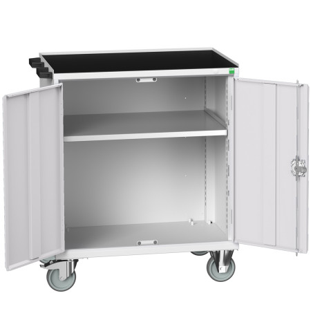 16927014 - Desserte Maintenance VERSO - Avec 1 Tablette, Portes et Dessus 3 rebords - LxPxH: 800x550x965mm - Gris Clair RAL 7035 16927014 - Desserte Maintenance VERSO - Avec 1 Tablette, Portes et Dessus 3 rebords - LxPxH: 800x550x965mm - Gris Clair RAL 7035