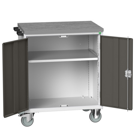 16927012 - Desserte Maintenance VERSO - Avec 1 Tablette, Portes et Dessus Lino - LxPxH: 800x550x980mm - Gris Anthracite RAL 7016 16927012 - Desserte Maintenance VERSO - Avec 1 Tablette, Portes et Dessus Lino - LxPxH: 800x550x980mm - Gris Anthracite RAL 7016