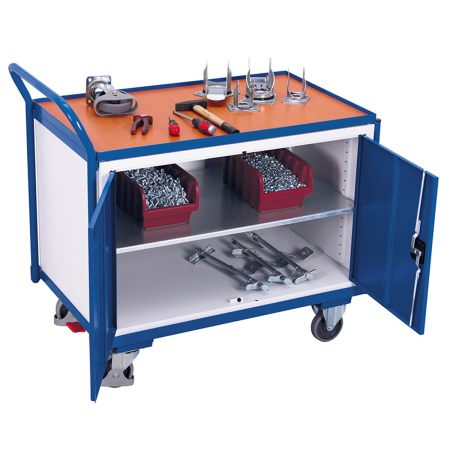 Servante établi double porte avec étagère Servante établi double porte avec étagère