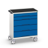 Servante Roulante avec dessus Tapis et 3 Rebords - 5 Tiroirs - Lxpxh 800 x 550 x 965 mm - Bleu Gentiane RAL 5010 Servante Roulante avec dessus Tapis et 3 Rebords - 5 Tiroirs - Lxpxh 800 x 550 x 965 mm - Bleu Gentiane RAL 5010
