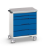 Servante Roulante Plateau Lino - 5 Tiroirs - Lxpxh 800 x 550 x 980 mm - Bleu Gentiane RAL 5010 Servante Roulante Plateau Lino - 5 Tiroirs - Lxpxh 800 x 550 x 980 mm - Bleu Gentiane RAL 5010