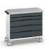 Servante Roulante Plateau Lino - 5 Tiroirs - Lxpxh 1050 x 550 x 980 mm - Gris Anthracite RAL 7016 Servante Roulante Plateau Lino - 5 Tiroirs - Lxpxh 1050 x 550 x 980 mm - Gris Anthracite RAL 7016