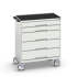 Servante Roulante avec dessus Tapis et 3 Rebords - 5 Tiroirs - Lxpxh 800 x 550 x 965 mm - Gris Clair RAL 7035 Servante Roulante avec dessus Tapis et 3 Rebords - 5 Tiroirs - Lxpxh 800 x 550 x 965 mm - Gris Clair RAL 7035