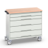 Servante Roulante Plateau Multiplis Hêtre - 5 Tiroirs - Lxpxh 1050 x 550 x 980 mm - Gris Clair RAL 7035 Servante Roulante Plateau Multiplis Hêtre - 5 Tiroirs - Lxpxh 1050 x 550 x 980 mm - Gris Clair RAL 7035